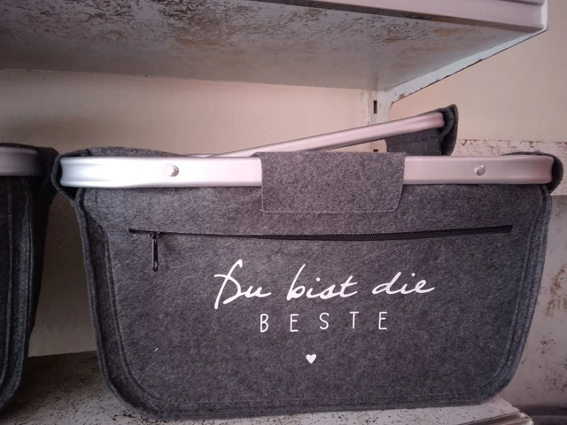 „Du bist die BESTE“ – Filz-Einkaufskorb mit Spruch | KreativVeredelung