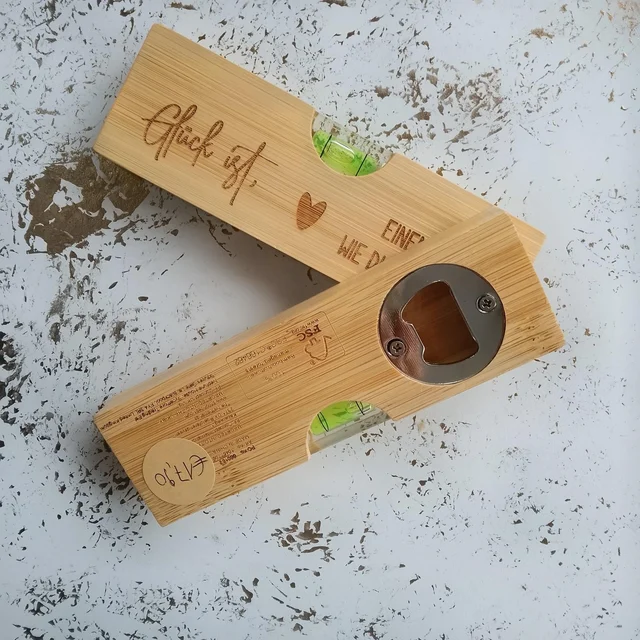 Holz-Wasserwaage mit Gravur kaufen | KreativVeredelung