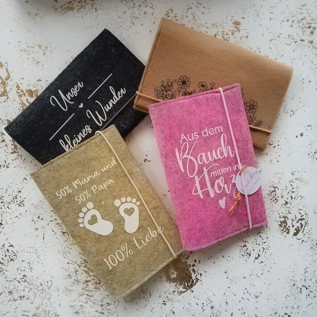 Mutter-Kind-Pass Hülle aus Filz kaufen | KreativVeredelung